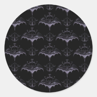 Adesivo Redondo Bat Damask Stickers - Lilás Francês Pálido