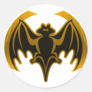 Adesivo Redondo Bat Dourado O MUSEUM Zazzle Dons
