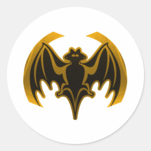 Adesivo Redondo Bat Dourado O MUSEUM Zazzle Dons