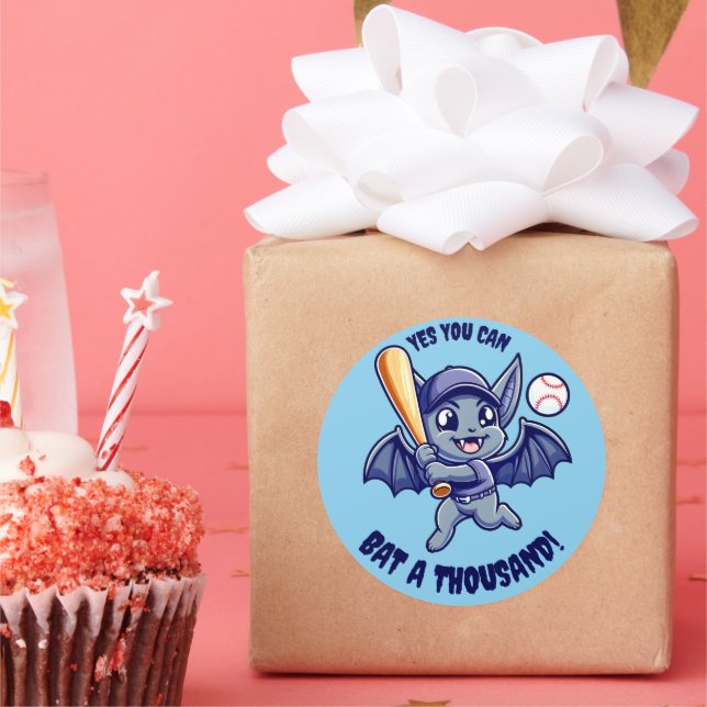 Adesivo Redondo Bat Engraçado Sim Você Pode Bater Mil (Festa)