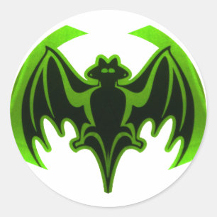Adesivo Redondo Bat Green MUSEUM Zazzle Gifts