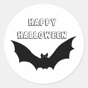 Adesivo Redondo Bat Happy Halloween Classic Round Sticker