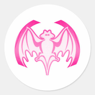Adesivo Redondo Bat Magenta Inv The MUSEUM Zazzle Gifts