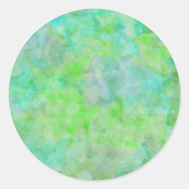 Adesivo Redondo Bat Mitzvah Design abstrato em Aqua (Frente)