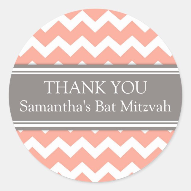 Adesivo Redondo Bat Mitzvah Obrigado Nome Personalizado Favorecer  (Frente)