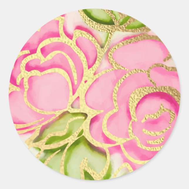 Adesivo Redondo Bat Mitzvah Pintou Rodas Rosa De Aquarela (Frente)