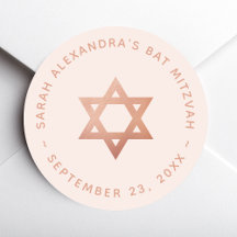 Bat Mitzvah Rosa Menina Rosa Dourado Estrela de Da
