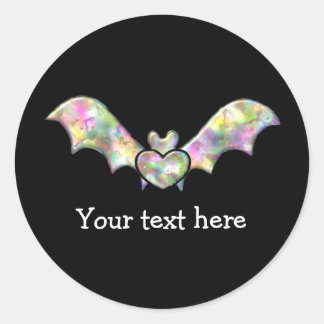 Adesivo Redondo Bat Negro e Bat do Halloween Personalizado pelo Co