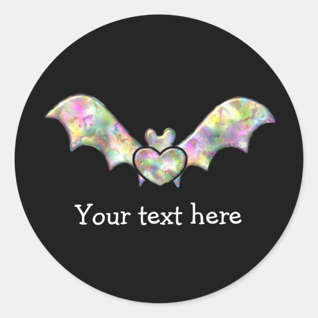 Adesivo Redondo Bat Negro e Bat do Halloween Personalizado pelo Co (Frente)