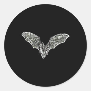 Adesivo Redondo Bat Night Vampire Halloween Wing Wing Mamals Ba