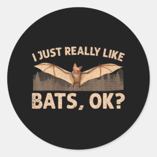 Adesivo Redondo Bat Nocturno Bat Animal Amantes