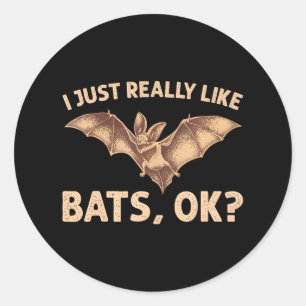 Adesivo Redondo Bat Nocturno Bat Animal Amantes