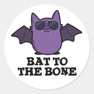 Adesivo Redondo Bat To Bone Funny Animal Pun