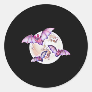 Adesivo Redondo Bat Vampire Halloween Bats