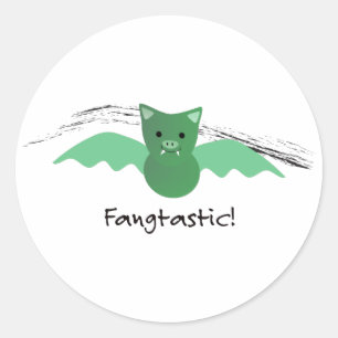 Adesivo Redondo Bat Verde Fangtástico