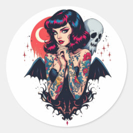 Adesivo Redondo Bat Wing Beauty