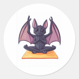 Adesivo Redondo Bat Yoga Flow