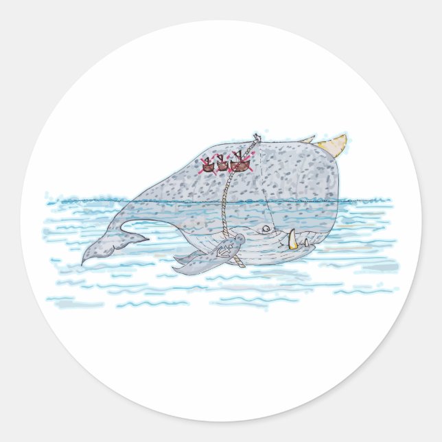 Adesivo Redondo Batalha de Chifre-Baleia (Frente)