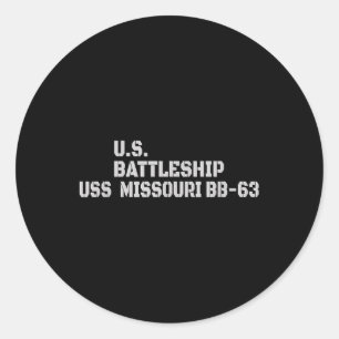 Adesivo Redondo Batalhão Uss Missouri Bb-63 Warship Veteran Fath