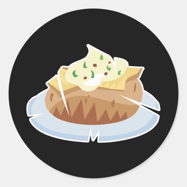 Adesivo Redondo batata assada (Frente)