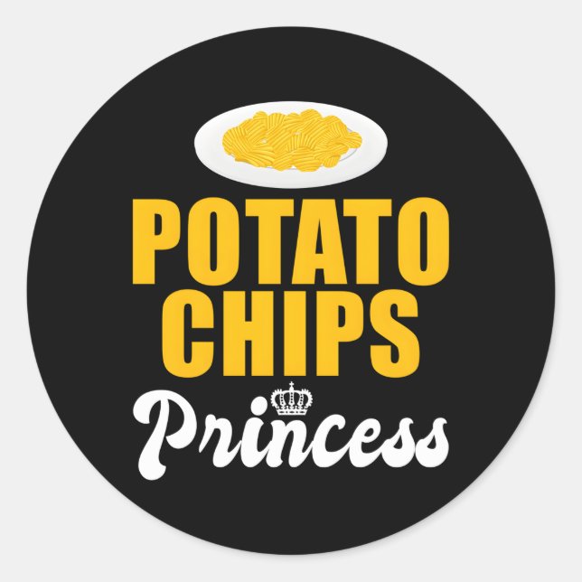 Adesivo Redondo Batata Chips Princess (Frente)