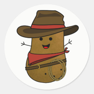 Adesivo Redondo Batata Cowboy