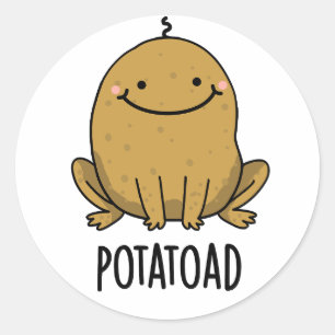Adesivo Redondo Batata de Batata Engraçada Com Potatoad