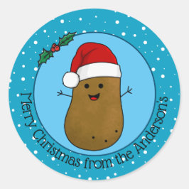 Adesivo Redondo Batata Personalizada Feliz Natal