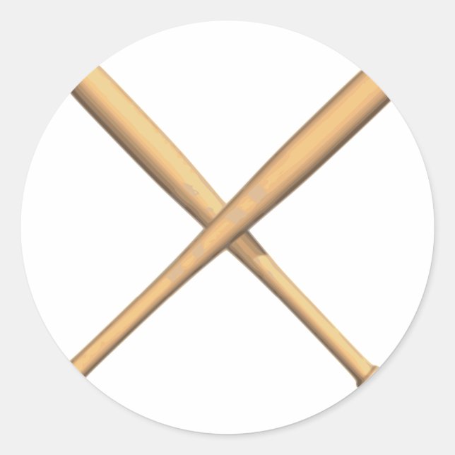 Adesivo Redondo Batatas cruzadas de beisebol (Frente)