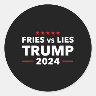 Adesivo Redondo Batatas Fritas Vs Mentiras Trump 2024 Batatas Frit