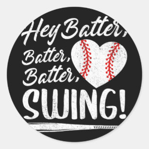 Adesivo Redondo Batedor Swing Baseball Coração Mãe Mulher Fofa