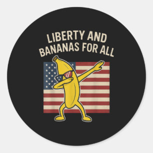 Adesivo Redondo Bater Banana Americana Com Pulmão Patriótico