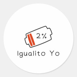 Adesivo Redondo Bateria a 1% → Igualito Yo Herança Hispânica