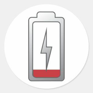 Adesivo Redondo Bateria baixa!