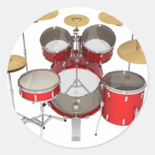 Adesivo Redondo Bateria Vermelha: