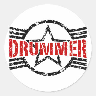 Adesivo Redondo Baterista