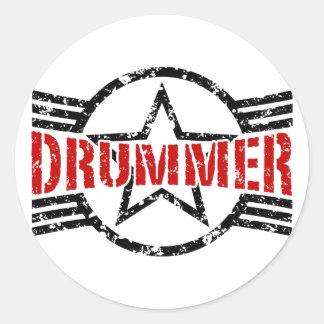 Adesivo Redondo Baterista