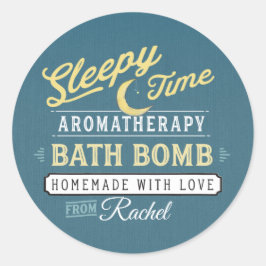 Adesivo Redondo Bath Bomb Label Sticker Sleepy Time
