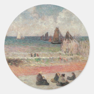 Adesivo Redondo Bathing Dieppe de Paul Gauguin, Vintage Fine Art