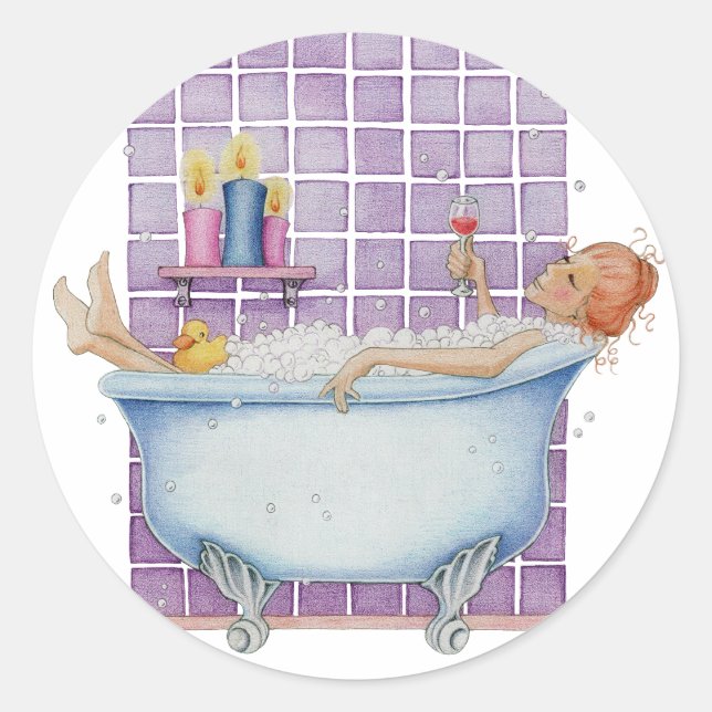 Adesivo Redondo Bathtub Joy Sticker (Frente)