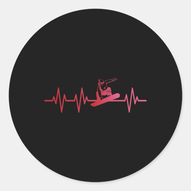 Adesivo Redondo Batida de Neve 80s 90s Retro Winter Snowboard (Frente)