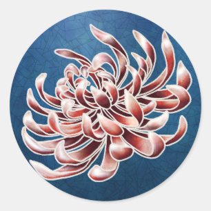 Adesivo Redondo Batik Chrysanthemum