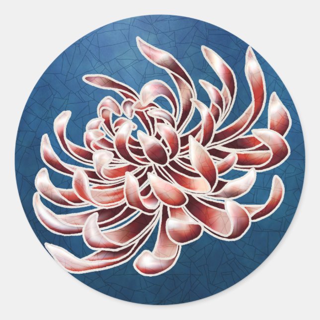 Adesivo Redondo Batik Chrysanthemum (Frente)