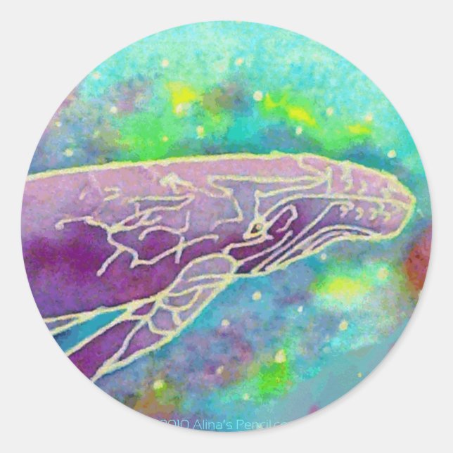 Adesivo Redondo Batik Humpback Whale Art (Frente)