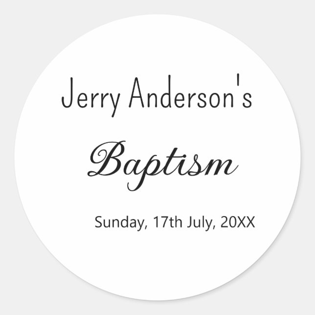 Adesivo Redondo Batismo católico crianças modernas e simples QR mí (Frente)