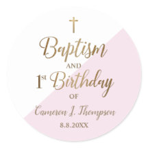 Batismo de Bebê Rosa Personalizada no primeiro ani