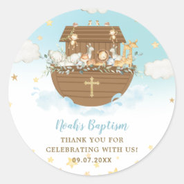 Adesivo Redondo Batismo de Noé: Batismo de Batismo Azul