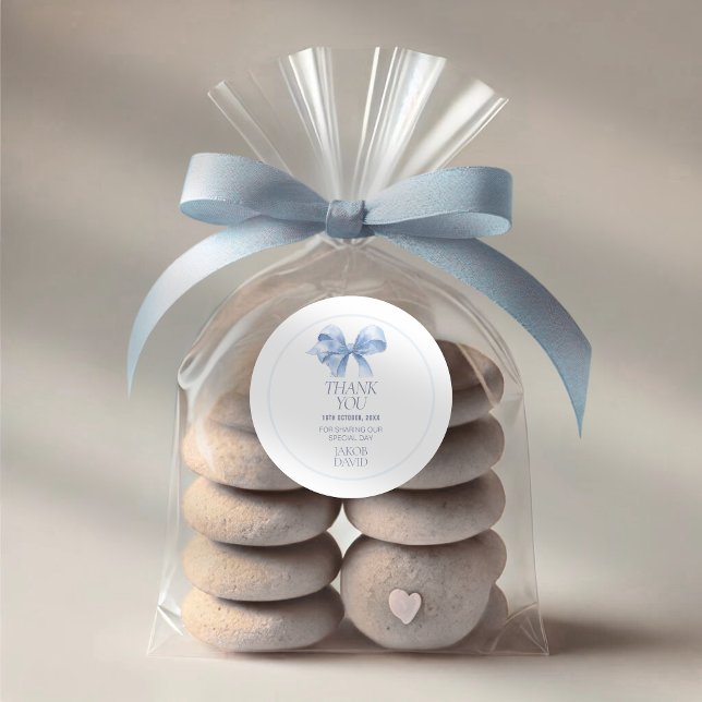 Adesivo Redondo Batismo dos Meninos Obrigado Sticker - Arco Azul (Criador carregado)