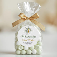 Batismo em Espanhol Bautismo Cute Green Folhas