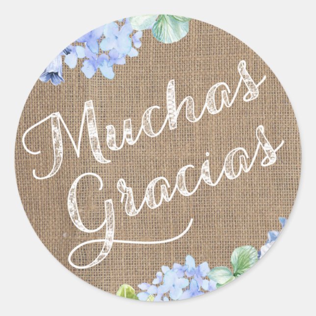 Adesivo Redondo Batismo Espanhol Obrigado Stickers Muchas Gracias (Frente)